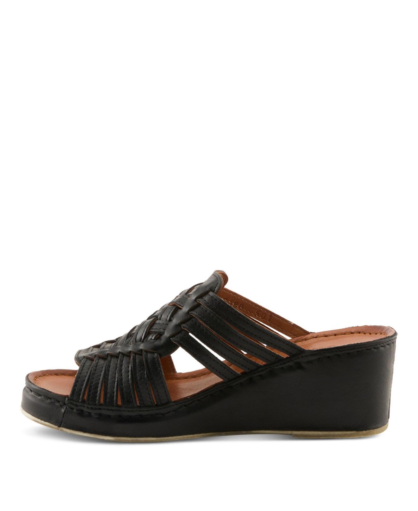 Женские сандалии Spring Step Nokiah Wedge Sandal with Woven Leather Upper, цвет: Чёрный — фото 2