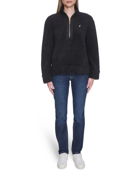 Женские куртки Nautica Women's Sherpa Quarter-Zip Jacket