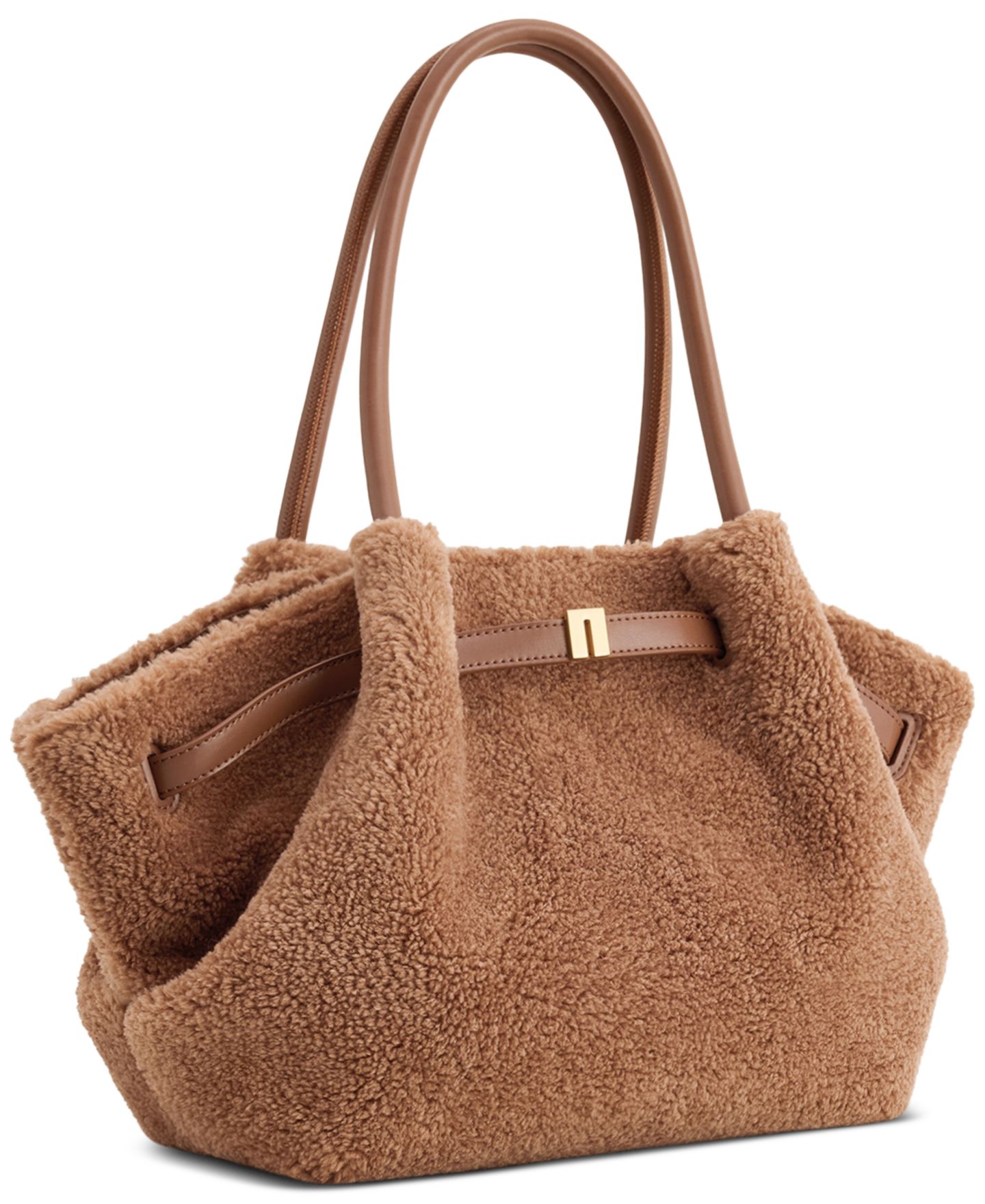 Женская сумка JW PEI Hana Medium Faux Fur Handbag, цвет: Кофейный коричневый — фото 3