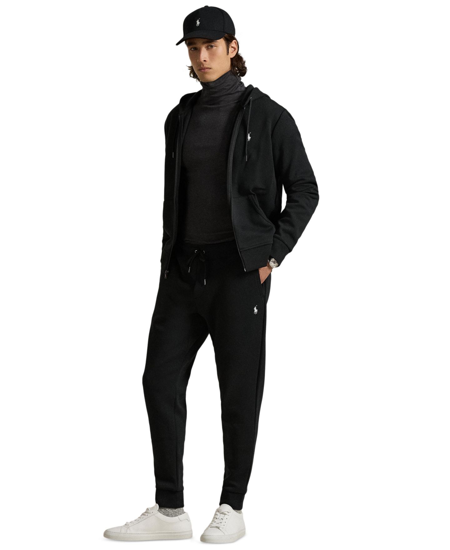 Мужские брюки Polo Ralph Lauren Double-Knit Jogger, цвет: Чёрный — фото 2
