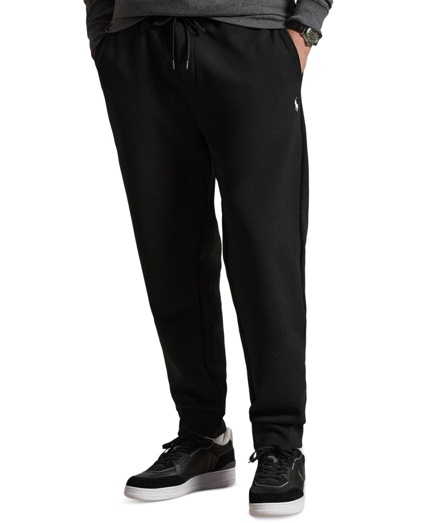 Мужские брюки Polo Ralph Lauren Big & Tall Double-Knit Jogger, цвет: Чёрный — фото 3