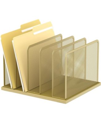Heavy Duty Steel Mesh Desk File Organizer Compartments Desktop Sorter for Home Office Classroom