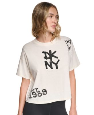 Women's Graffiti Logo Cropped Graphic T-Shirt
