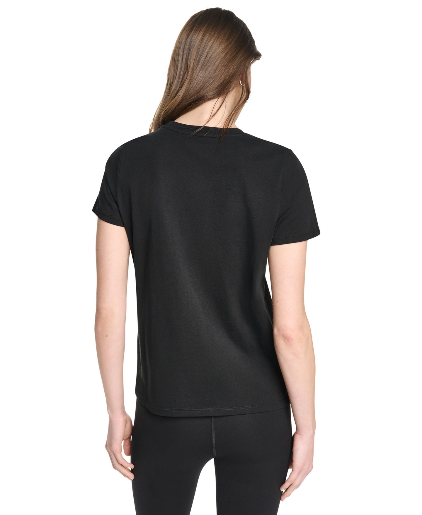 Женская футболка DKNY Sport Animal Print Logo Relaxed Fit Short-Sleeve Tee, цвет: Чёрный — фото 4