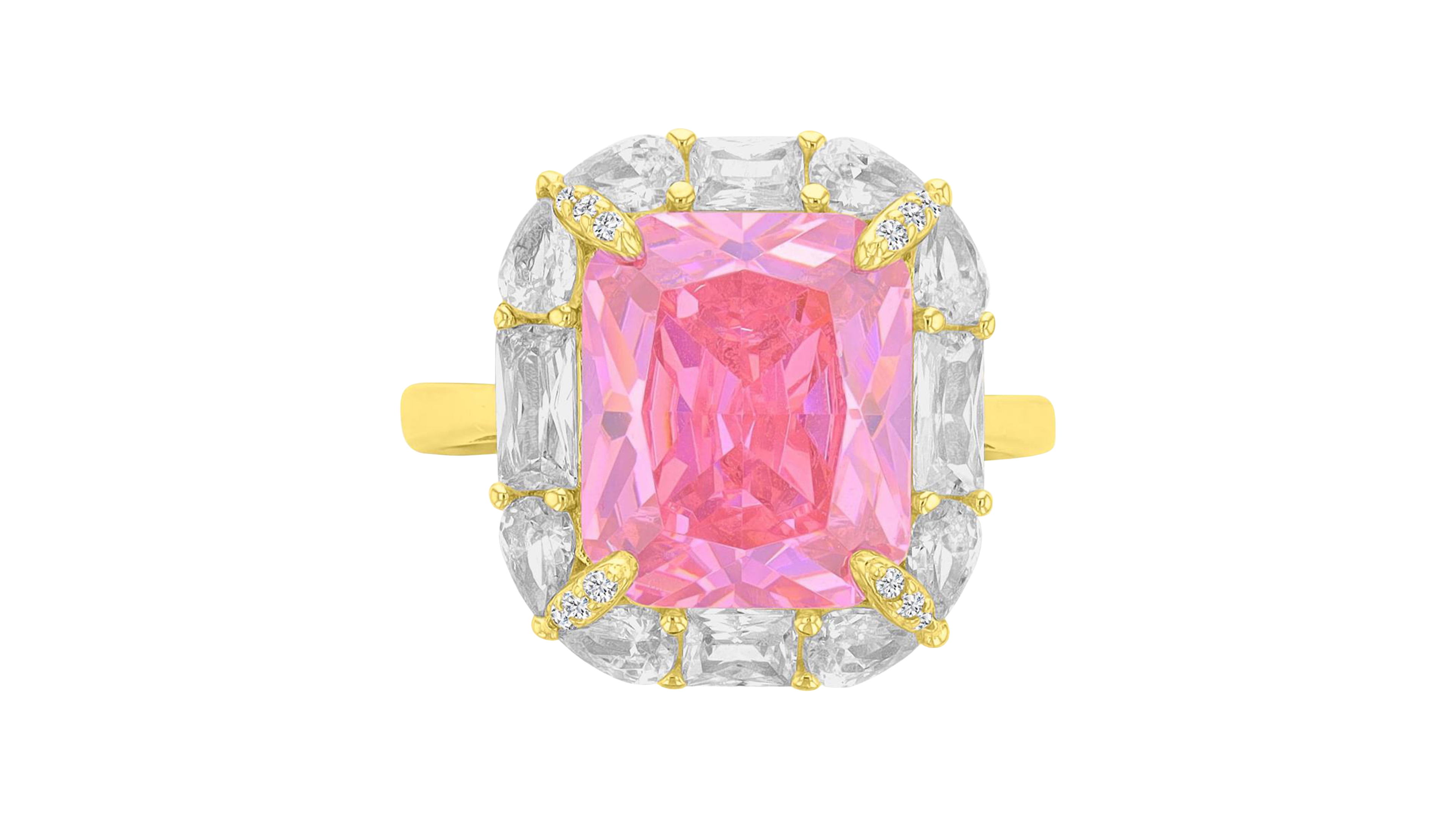 Macy's 14k Gold-Plated Dark Pink Bridal Fashion Ring