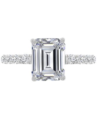 14k Gold-Plated Emerald Cut Fashion Bridal Ring