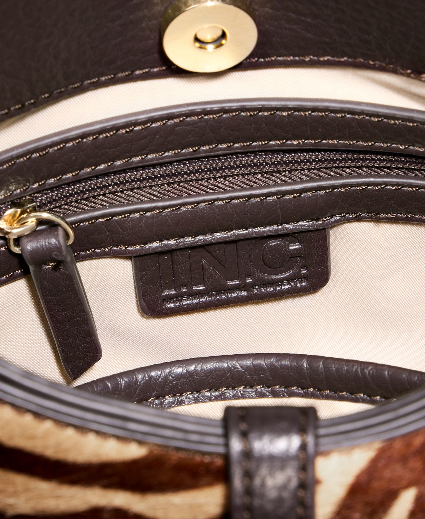 Женская сумка I.N.C. International Concepts Dersi Zebra Crossbody, цвет: Рыжевато-коричневый зебра — фото 3