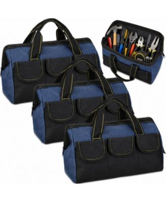 Tool Bag Waterproof Hard Bottom Heavy Duty Tote Electrician Carpenter Mechanic