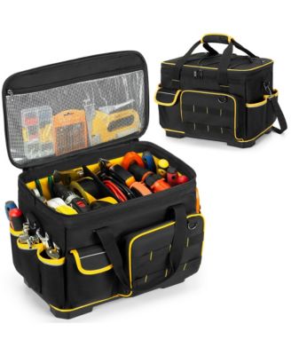 Tool Bag Hard Bottom Detachable Divider Heavy Duty Tote Pockets