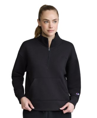 Women's Mock Neck Quarter-Zip Fleece Sweatshirt