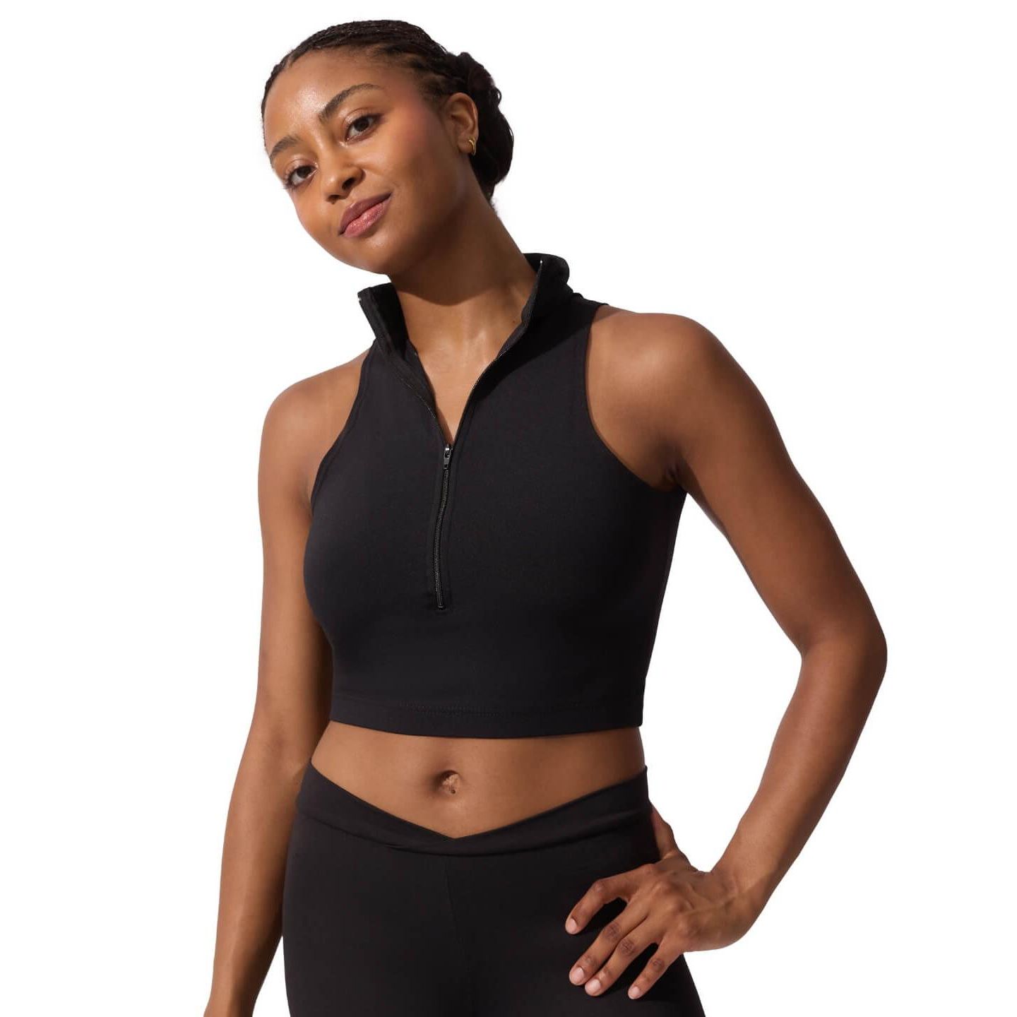 Женский топ Capezio Team Basics Mock Neck, цвет: Чёрный — фото 1