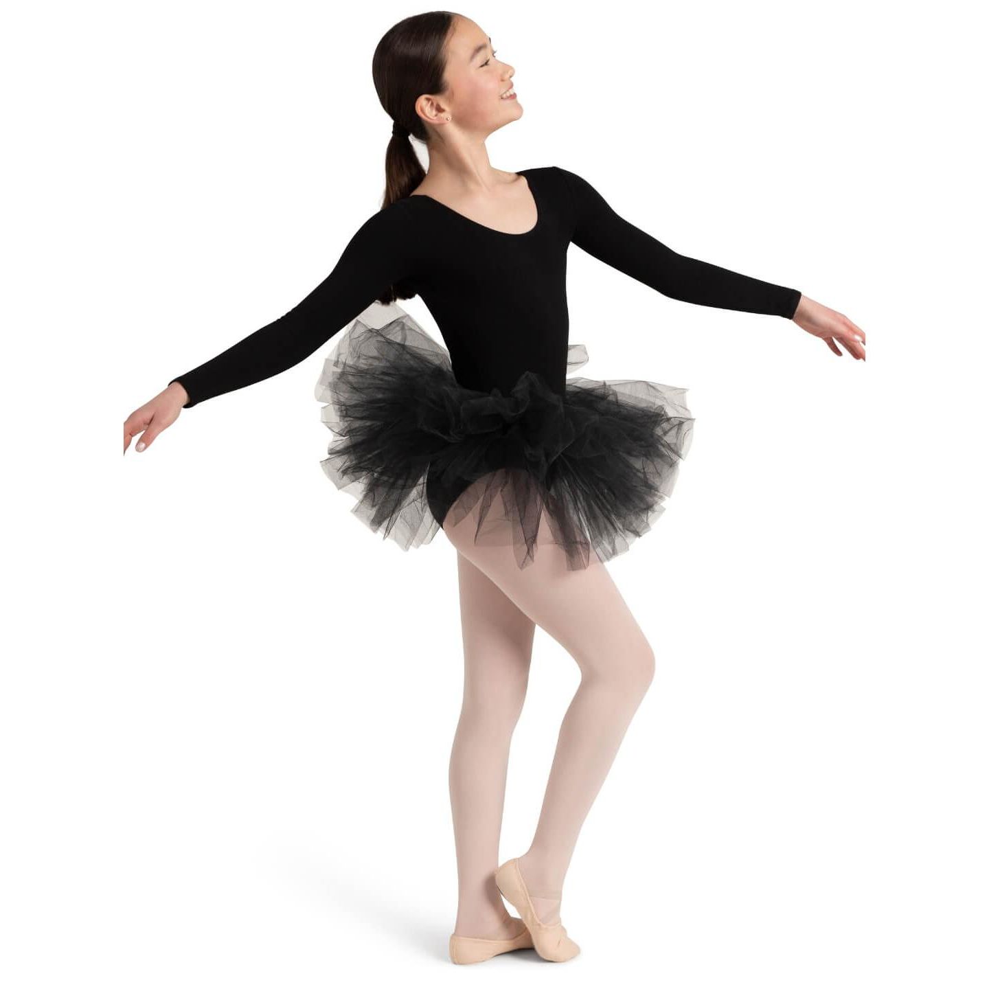 Детская трёхслойная пачка Capezio для девочек, цвет: Чёрный — фото 2