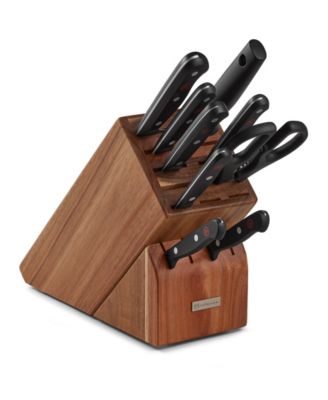 10-Piece Knife Block Set with 15-Slot Acacia Wood Block