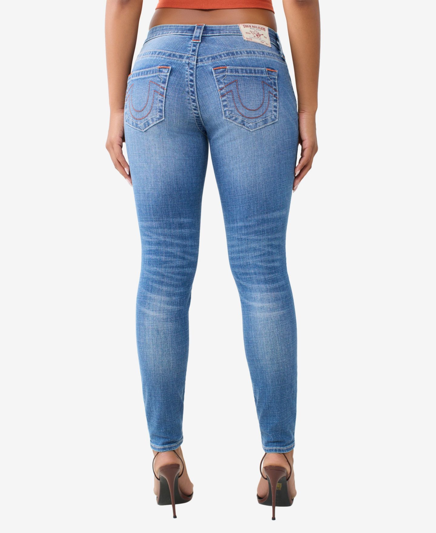 Женские джинсы True Religion Jennie Mid Rise Skinny Stretch, цвет: Синий — фото 3