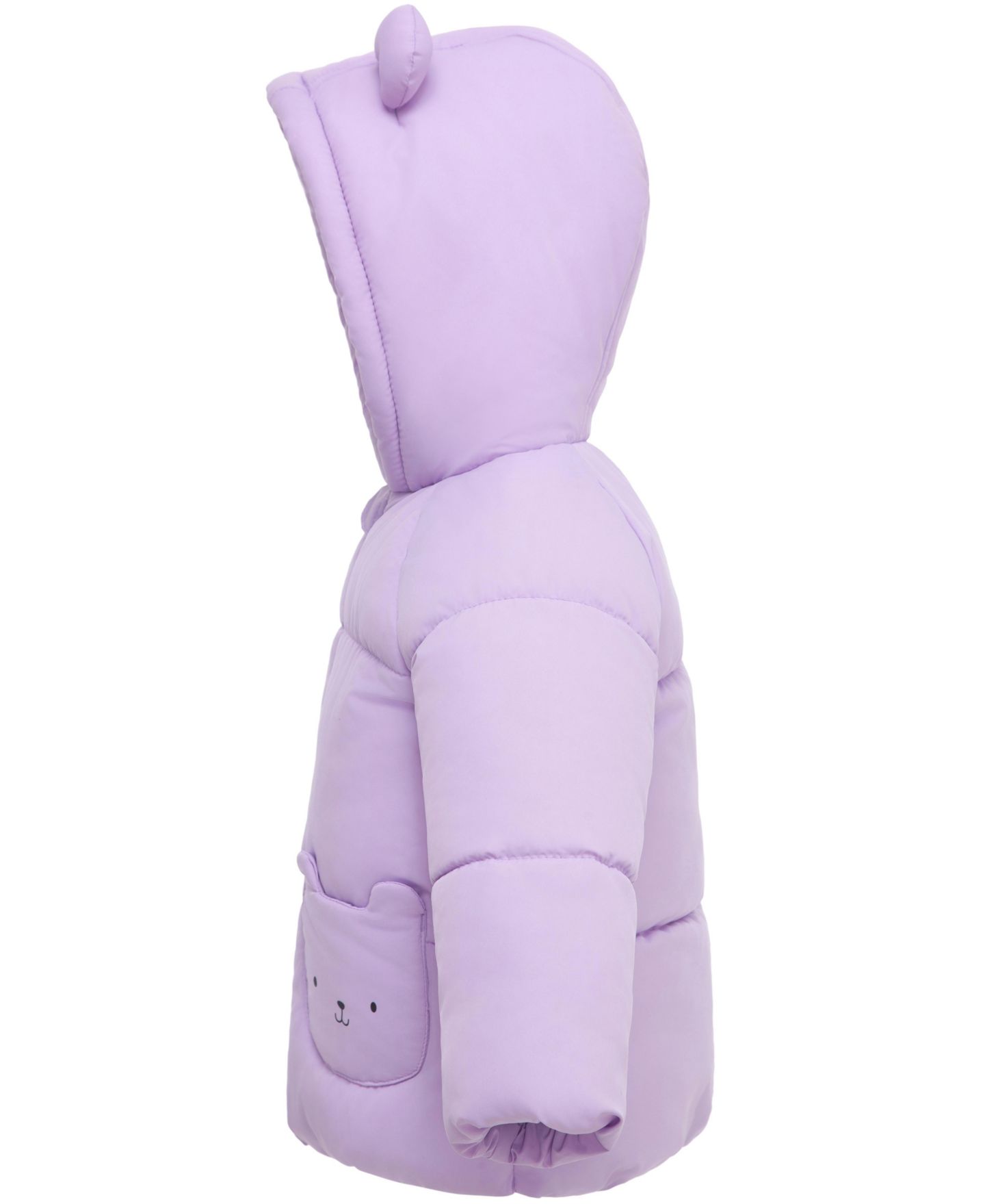 Куртка Rokka&Rolla Borg-Lined Bear Ears Puffer Jacket для девочек-малышей, цвет: Сиреневый — фото 3