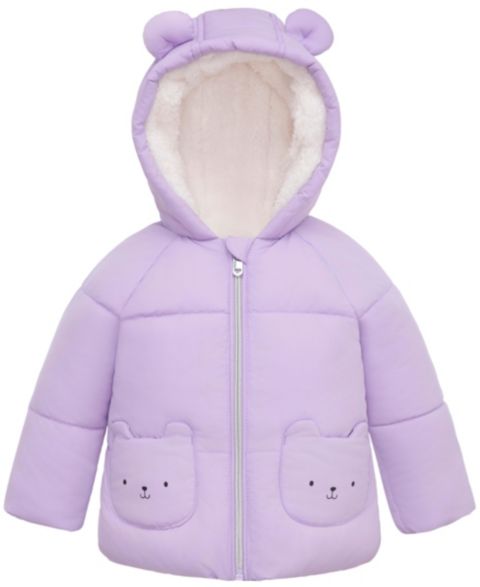 Куртка Rokka&Rolla Borg-Lined Bear Ears Puffer Jacket для девочек-малышей, цвет: Сиреневый