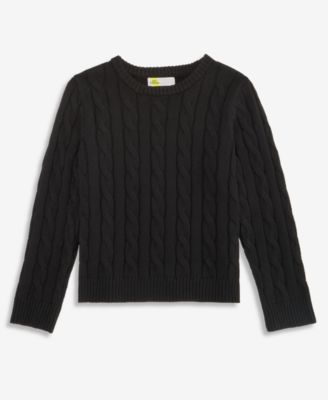 Boys' 5-20 Cable-Knit Long-Sleeve Crewneck Sweater