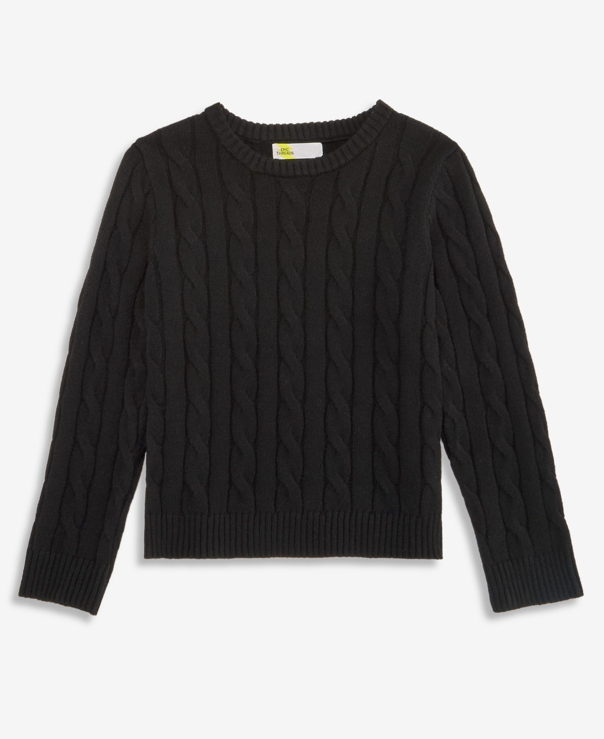 Epic Threads Boys' 5-20 Cable-Knit Long-Sleeve Crewneck Sweater, Macy's Exclusive