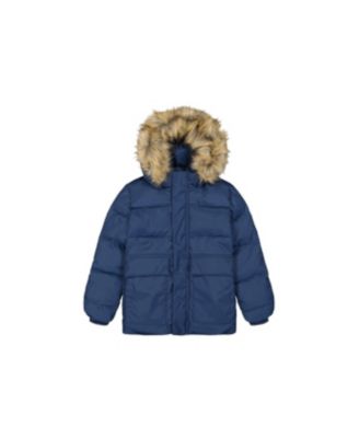 Toddler Unisex Winter Jacket with Faux-Fur Hood