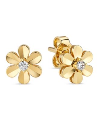 Daisy Flower Stud Earrings in 14K Gold