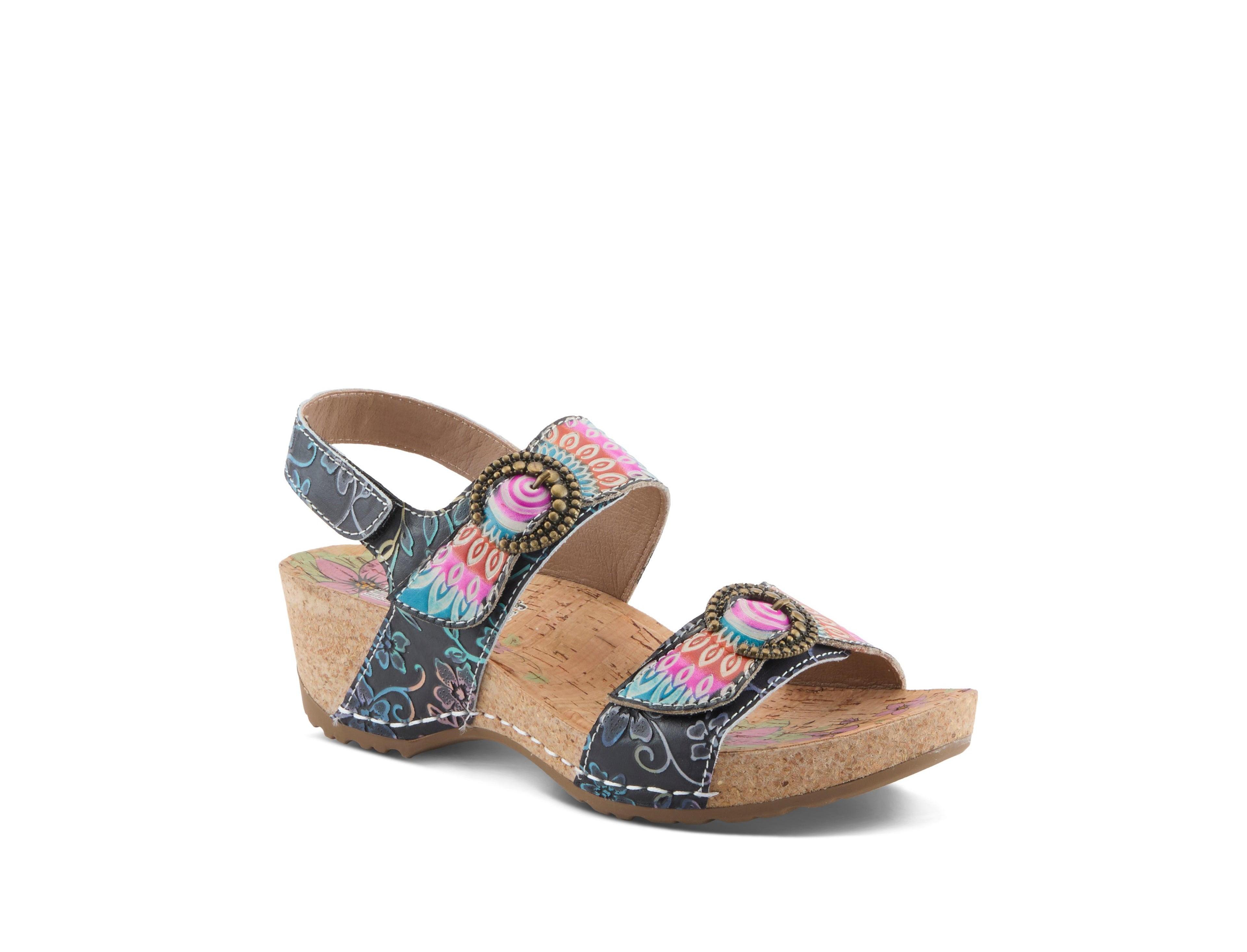 L'Artiste Women's Colomecool Wedge Sandals with Cork Sole