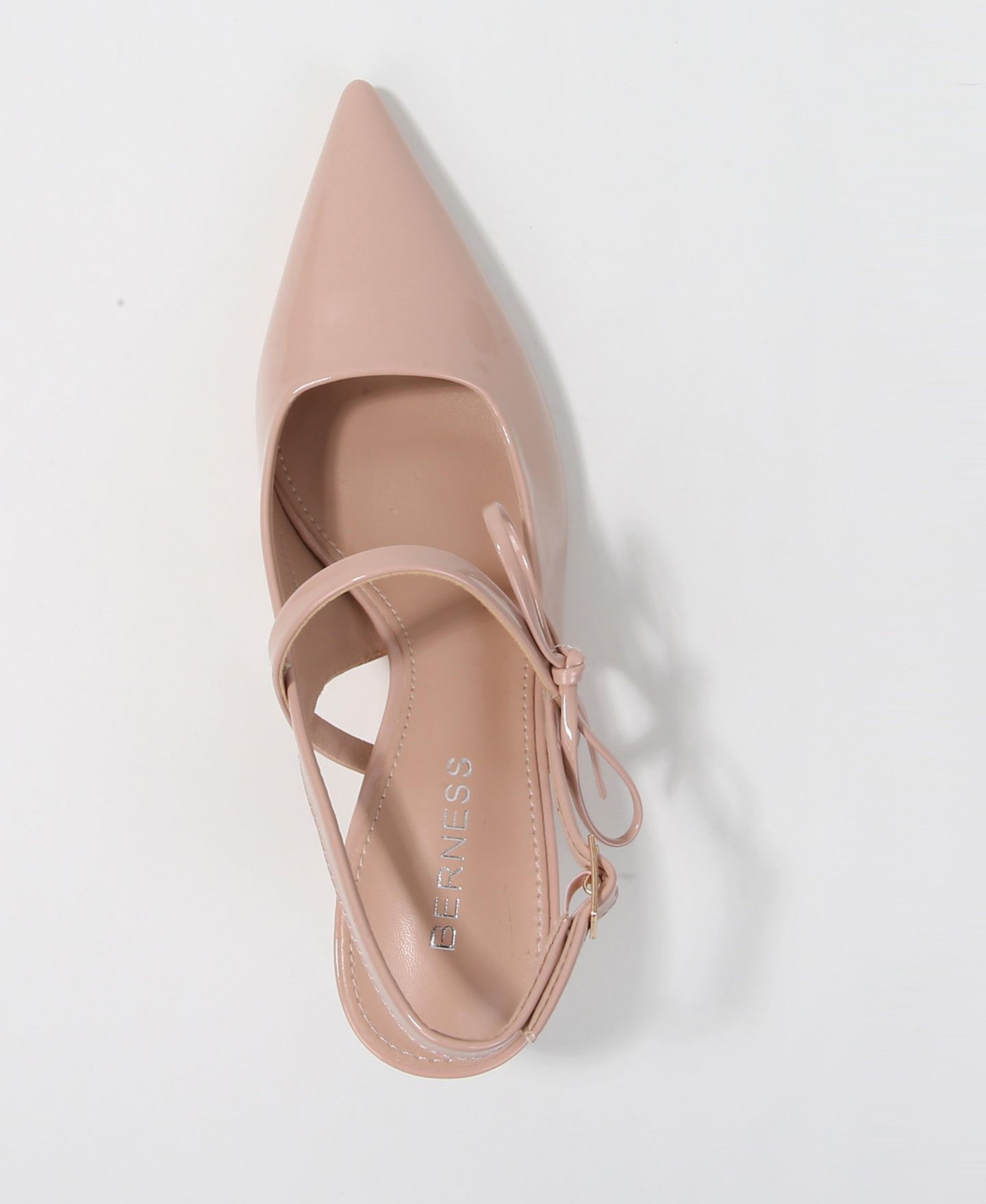 Женские туфли BERNESS Hestia Patent Slingback with Bow Detail, цвет: Бежевый — фото 4