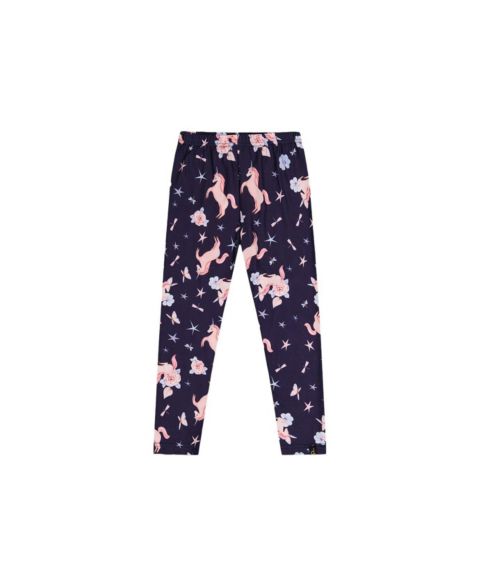 Леггинсы Deux par Deux Printed Leggings Unicorn Print для девочек, цвет: Фиолетовый