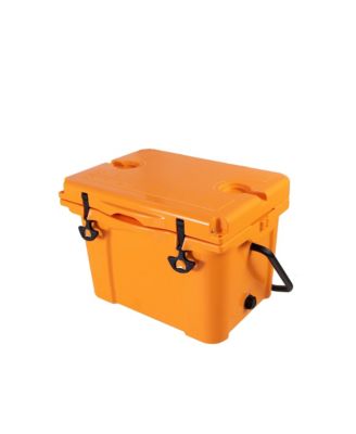25QT Portable Insulated Hard Cooler, 5-7 Day Ice Retention with Bottle Opener, Cup Holder and Ruler
