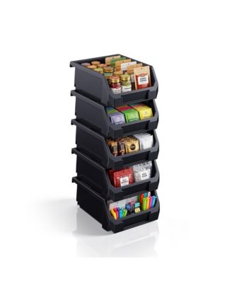 Small Open Front Stackable Kitchen Storage Bin - Pantry and Cabinet Organizer