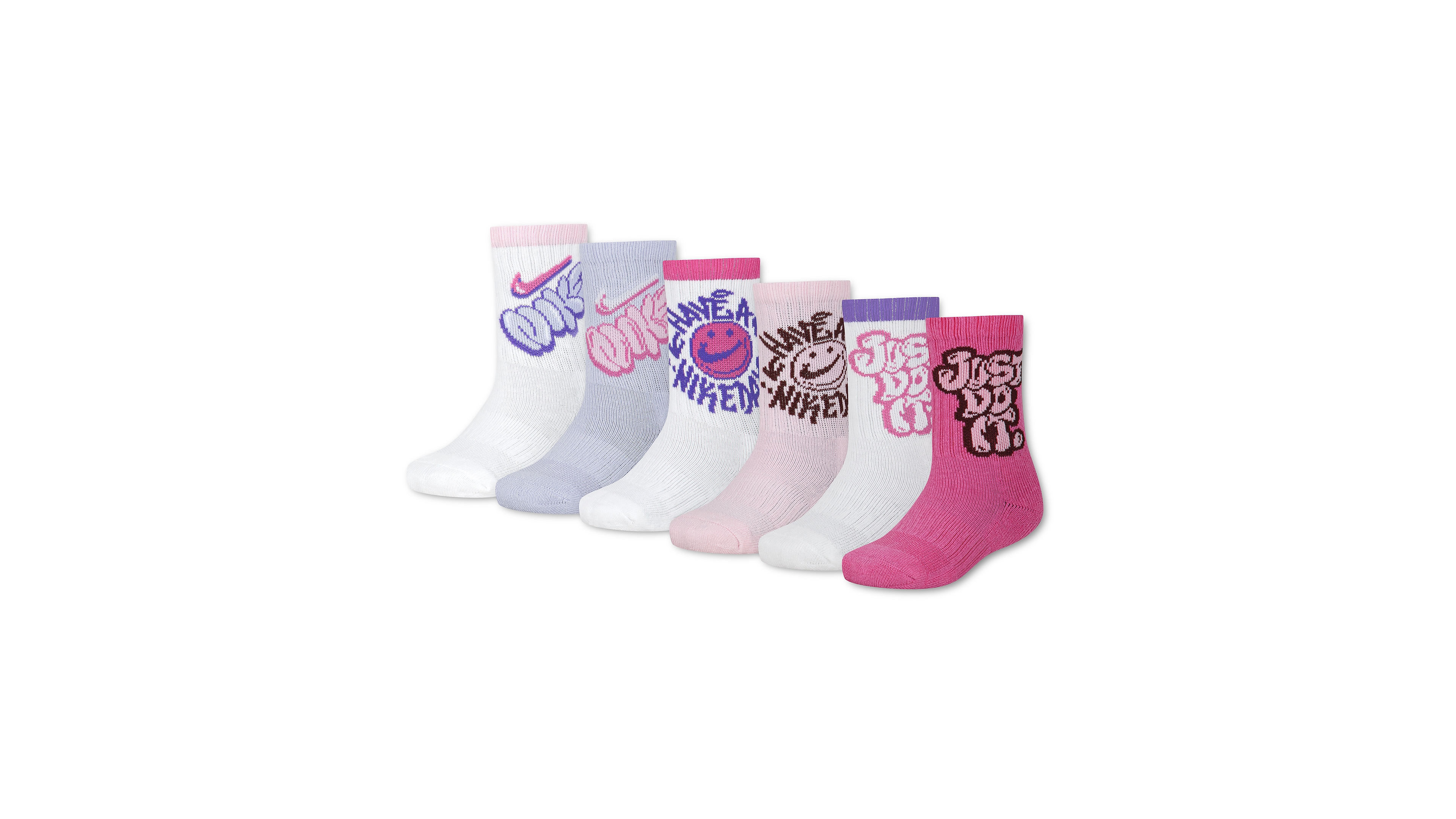 Nike Boys' and Girls' 7-11 Dri-fit Have A Nike Day Graphics Crew Socks, 6-Pack