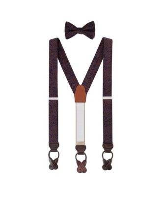 Men's Sobee Paisley Silk Brace and Bow Tie Set