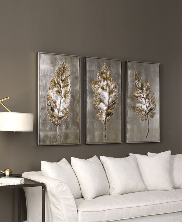 Uttermost Champagne Leaves 3Pc. Modern Wall Art & Reviews Wall Art Macy's