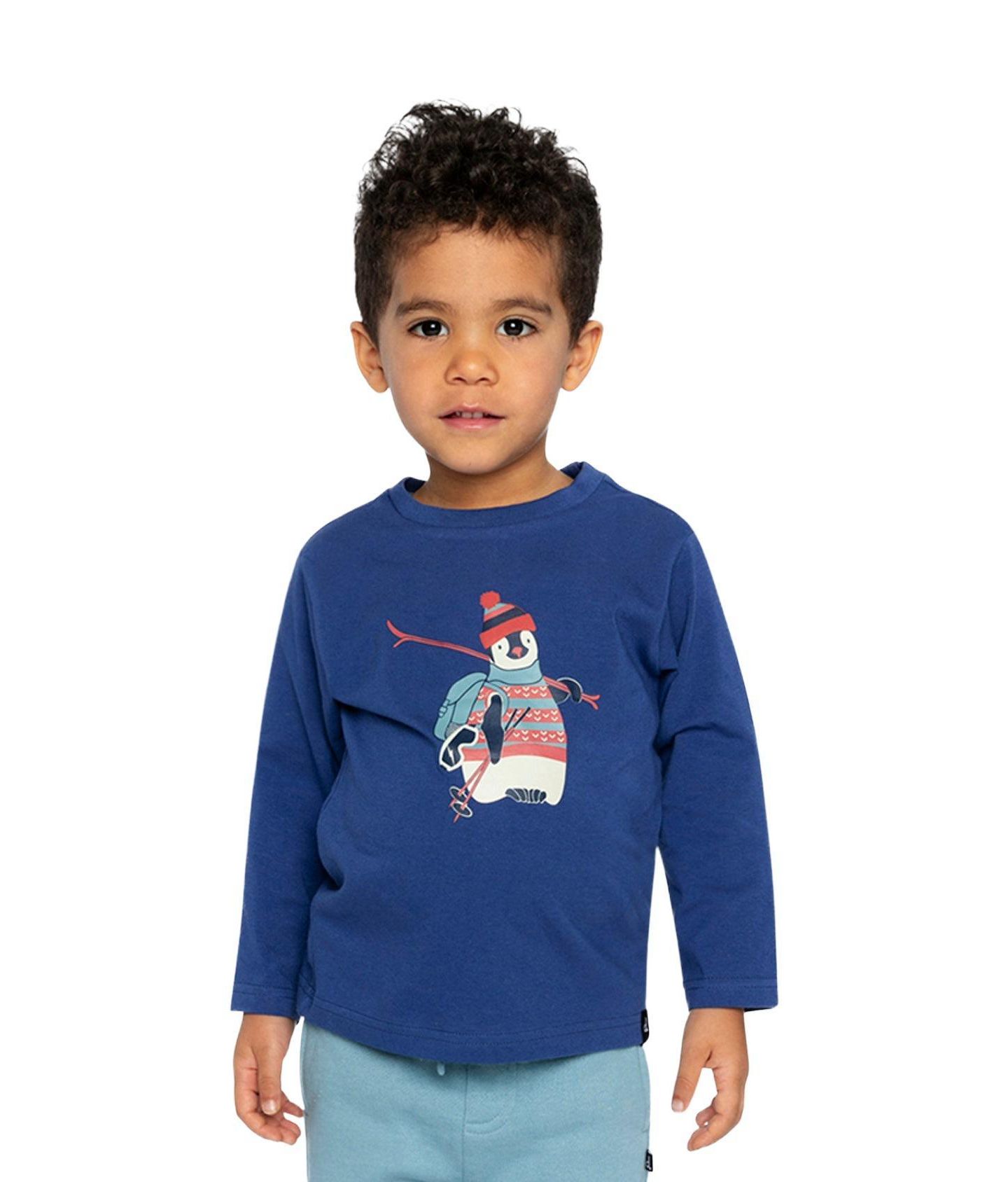 Футболка Deux par Deux Long Sleeve Cotton для мальчиков-малышей, цвет: Синий — фото 2