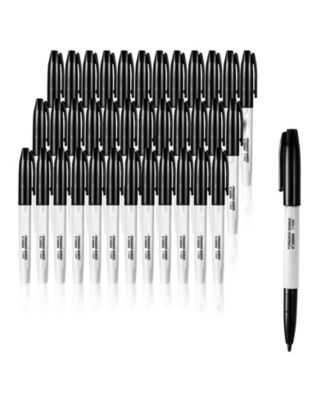 Black Permanent Markers, 36-Pack Fine Point Marker Set, Quick-Drying and Fade-Resistant