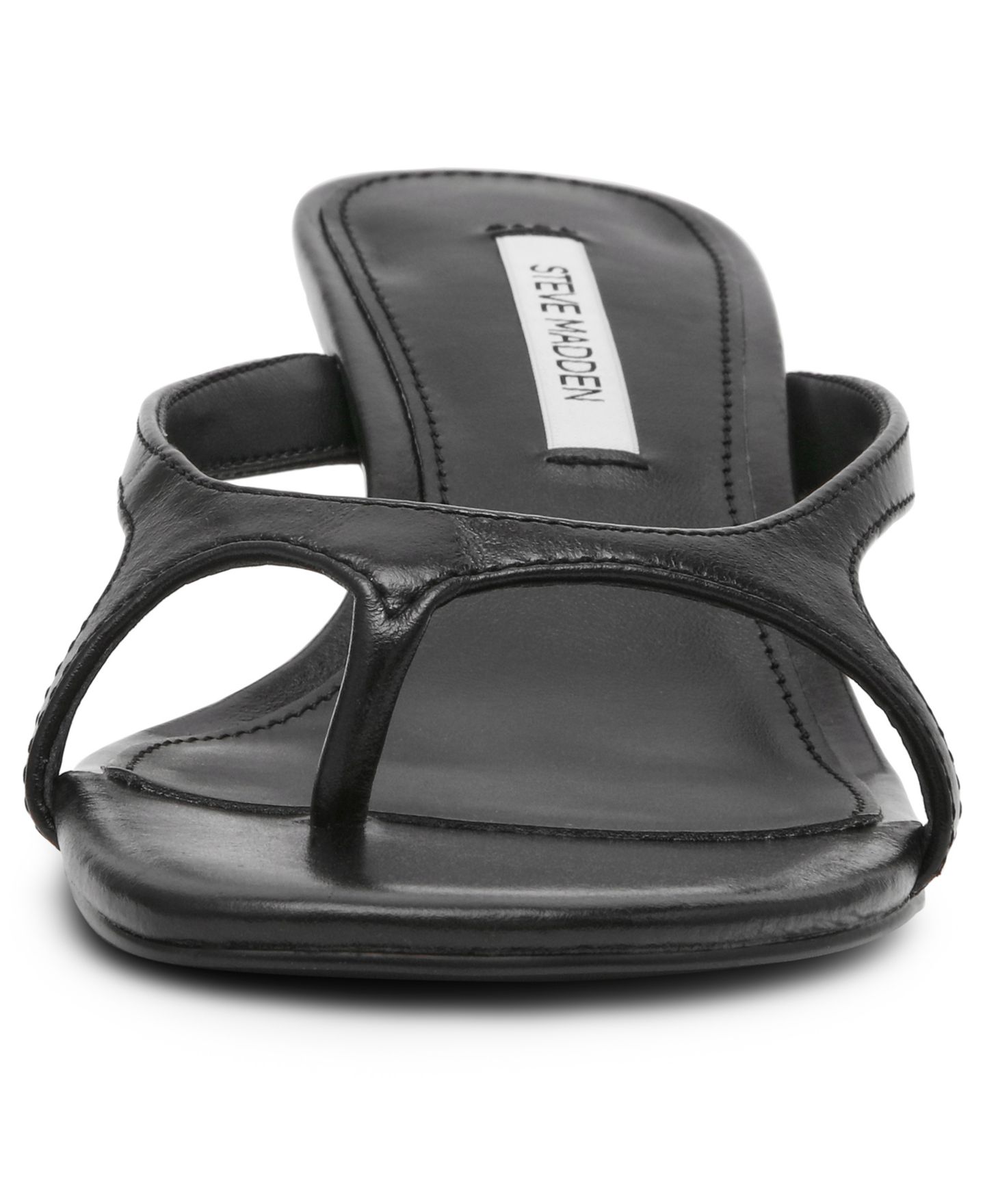 Женские сандалии Steve Madden Brienna Strappy Kitten Heel, цвет: Чёрный кожаный — фото 7