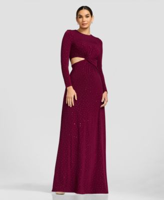 midi long sleeve dresses English Factory Evening Dresses & Gowns the dress features a Type:Perusal Script PDF Maje Rillante Metallic Knit