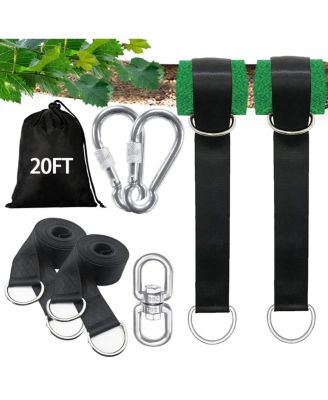 Heavy Duty Tree Swing Hanging Kit With Lock Carabiners Protectors 5500 Lbs Capacity