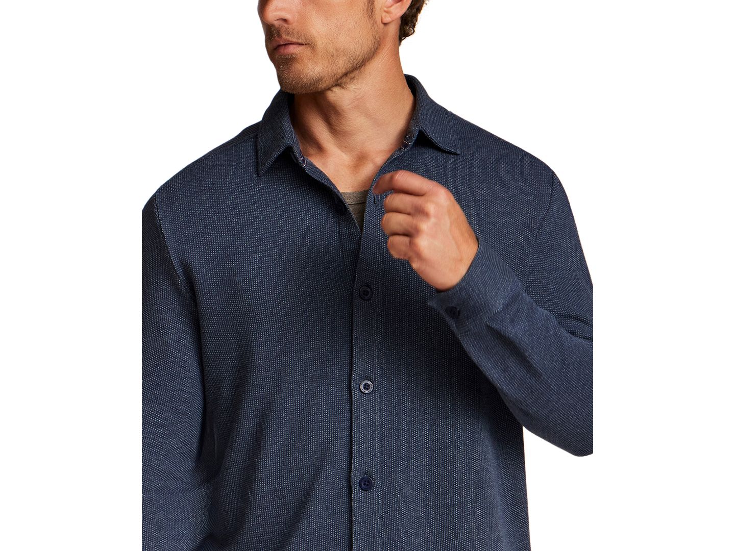 Мужская рубашка Weatherproof Vintage French Terry Button-Front, цвет: Синий — фото 4