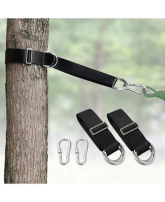 Camping Hammock Tree Straps Swing Hanging Kit Heavy Duty Carabiners Adjustable Straps