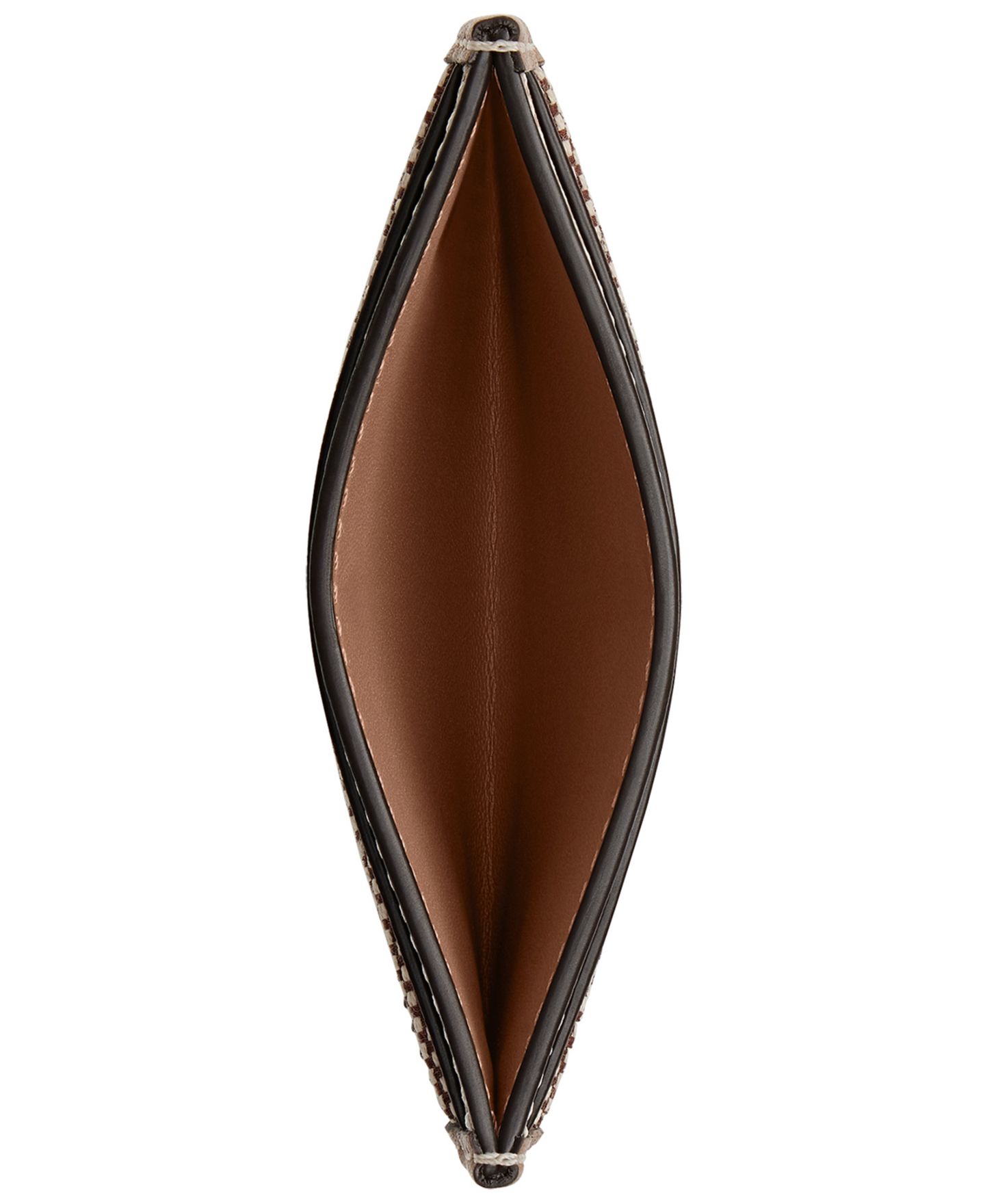 Женский кошелёк COACH Essential Crystal Signature Jacquard Card Case, цвет: Латунный / Серо-бежевый — фото 3