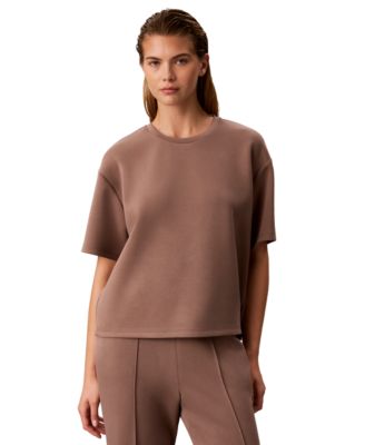 Petite Soft Scuba Boxy Crewneck T-Shirt