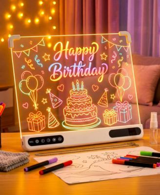 Rechargeable Neon LED Drawing Board with 7 Light Modes