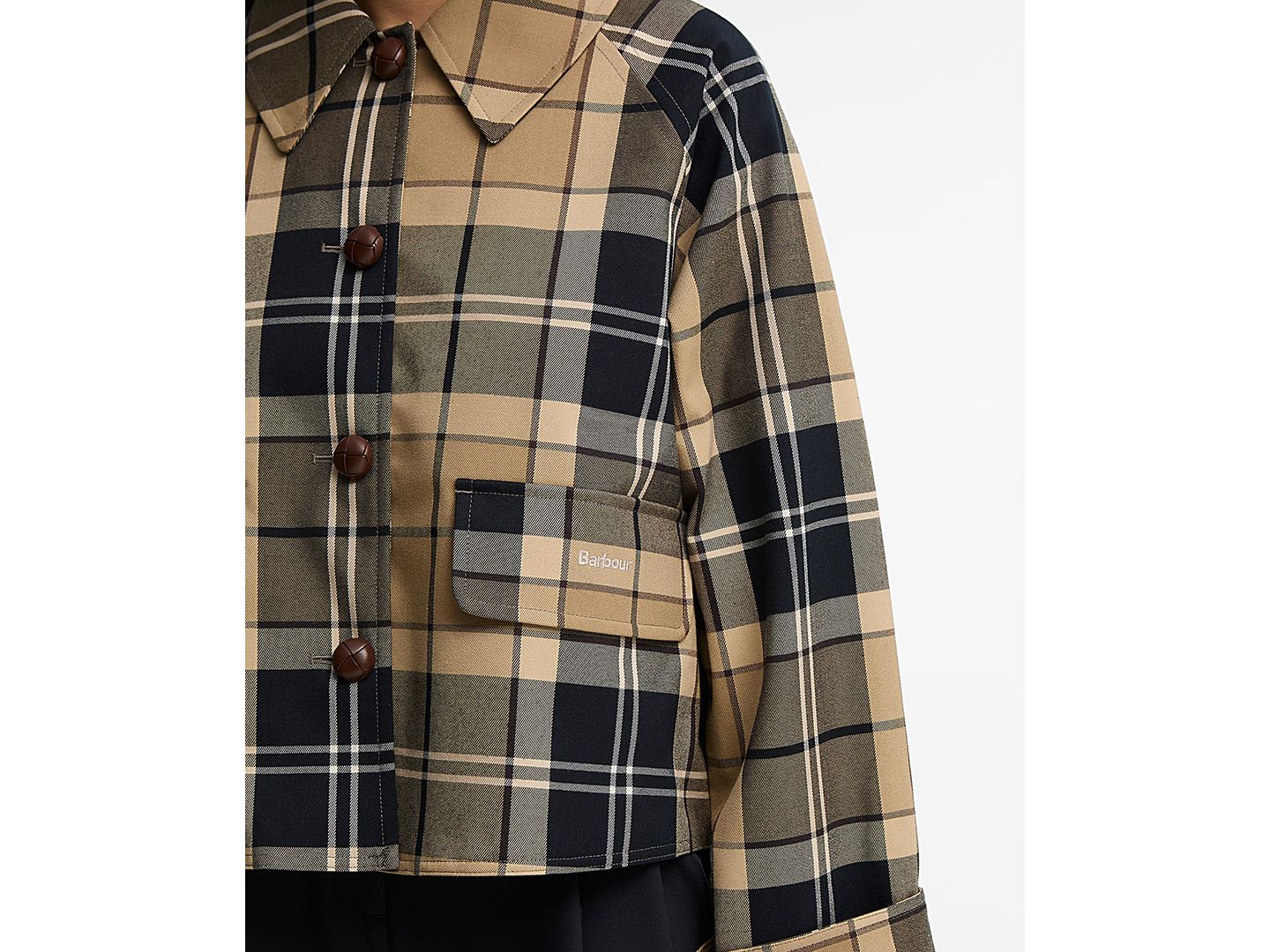 Женская куртка Barbour Delilah Plaid Cropped Work Jacket, цвет: Birchwood Dress — фото 4
