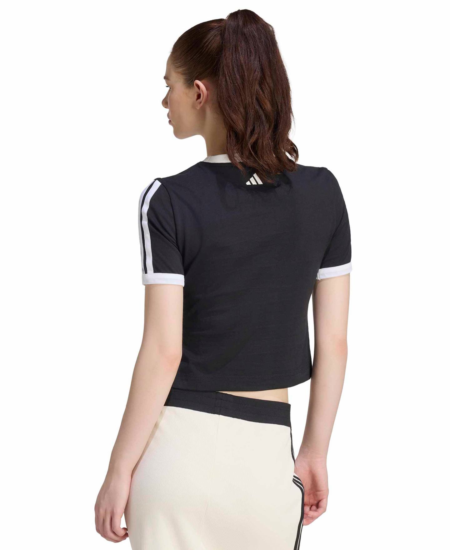 Женская футболка adidas Racing Retro Graphic Cotton, цвет: Чёрный / Молочный белый — фото 6