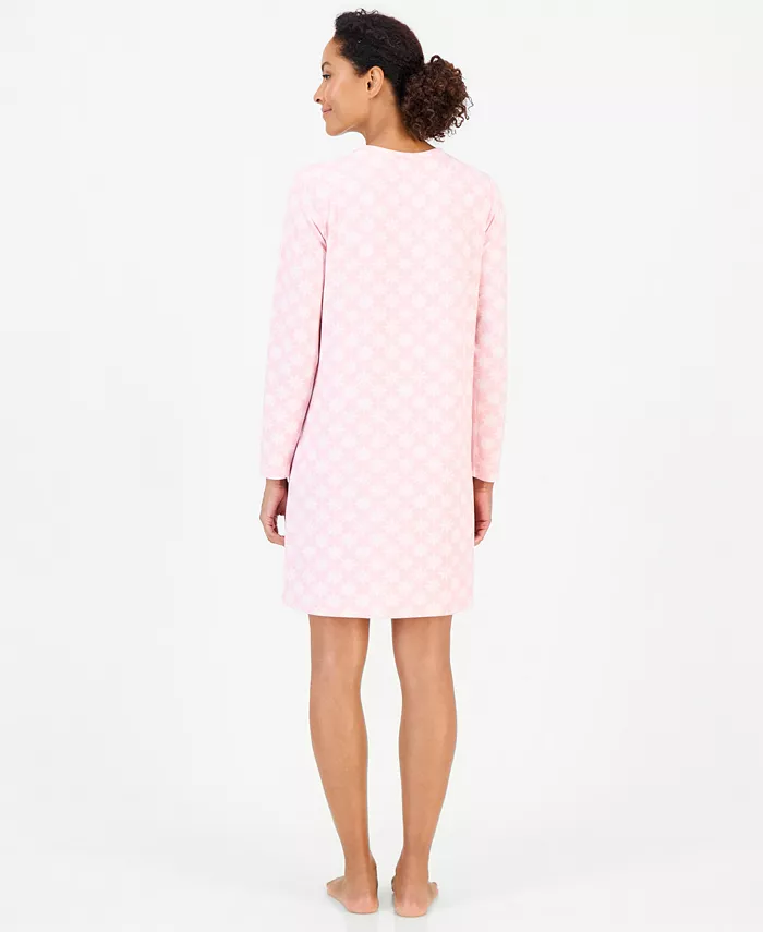 Women's Long Sleeve Soft Knit Sleepshirt - thumbnail 3