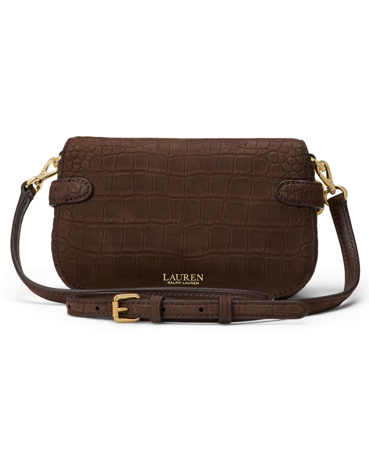 Женская сумка Lauren Ralph Lauren Blaike Croc-Embossed Mini Crossbody, цвет: Каштановый коричневый — фото 3