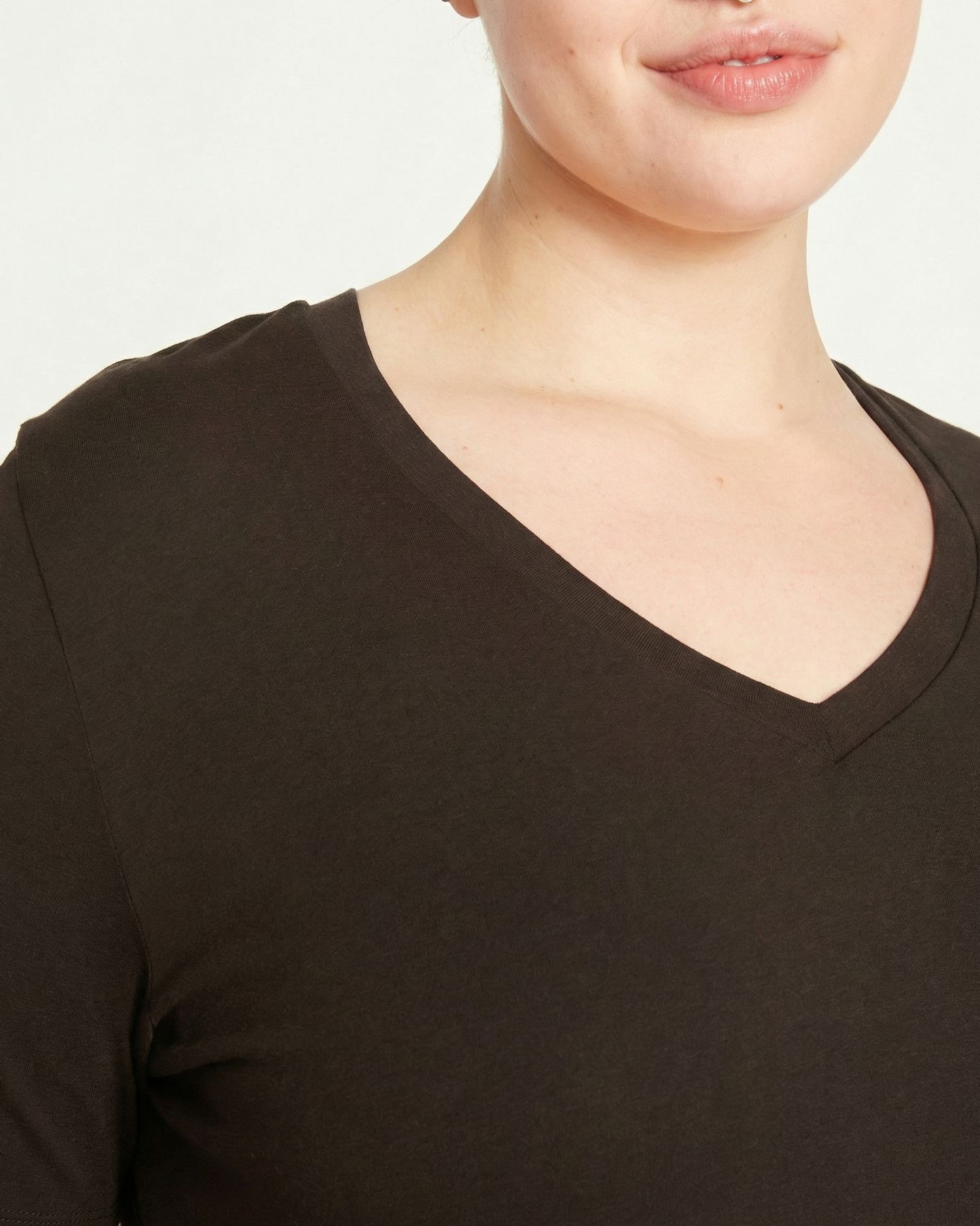 Женский топ Universal Standard Plus Size Long Sleeve V Rex, цвет: Коричневый — фото 3
