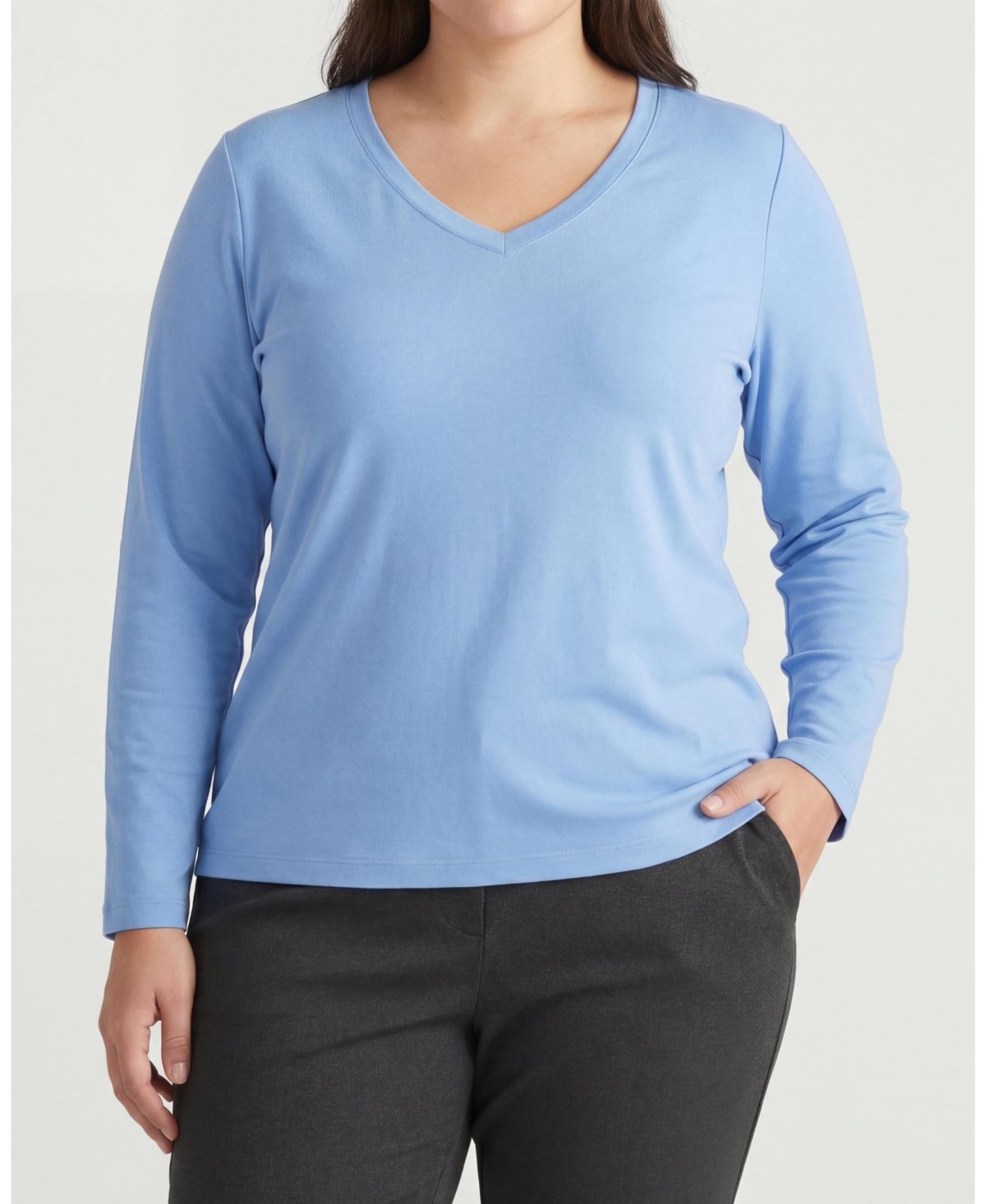 Long Sleeve V Rex - Seaside Blue - M_18-20 / Seaside Blue