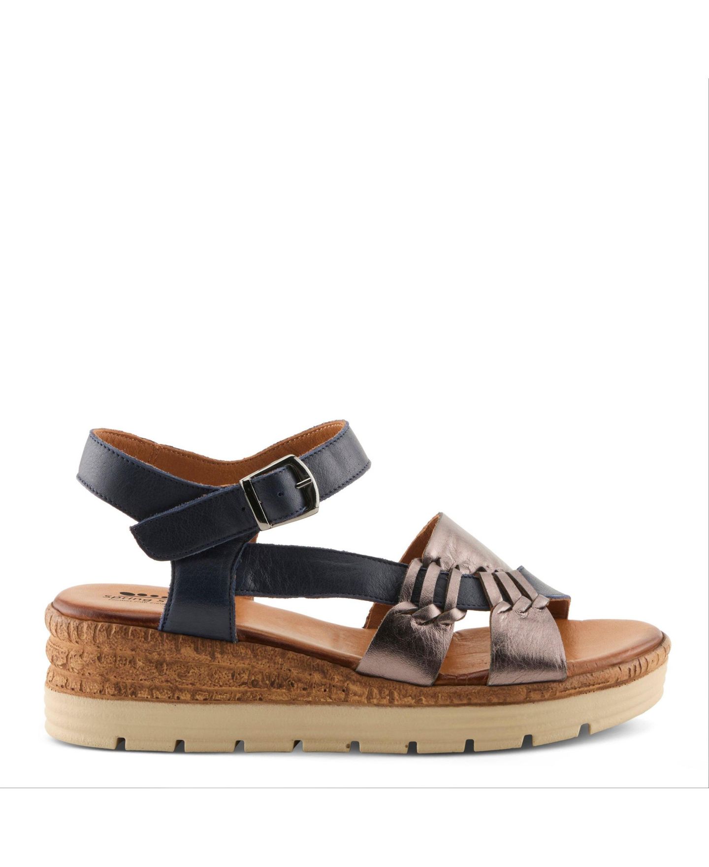 Женские сандалии Spring Step Kirra Wedge Sandal with Adjustable Strap, цвет: Тёмно-синий разноцветный — фото 5