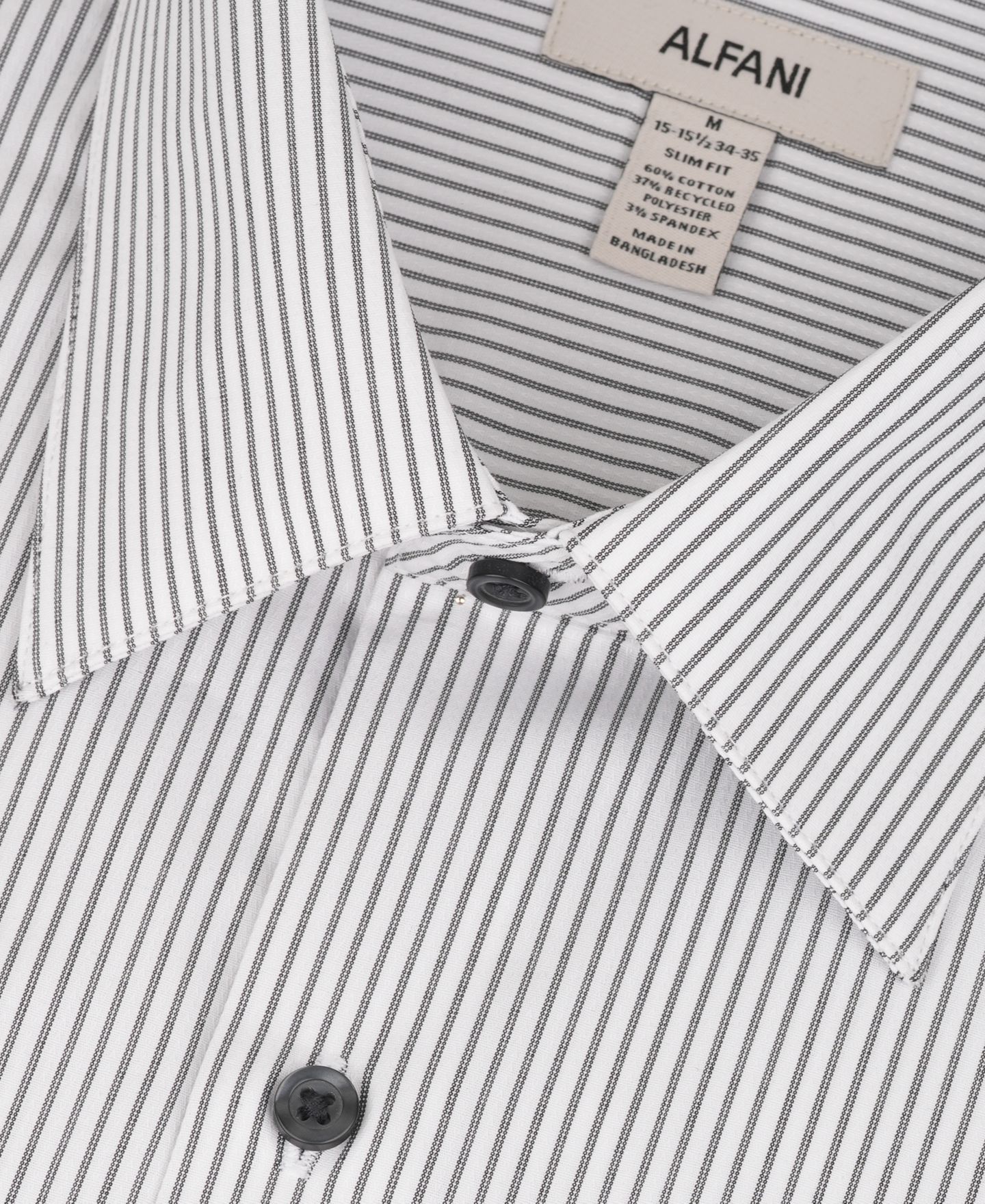 Мужская рубашка Alfani Slim-Fit Stripe Dress Shirt, цвет: Глубокий синий — фото 7